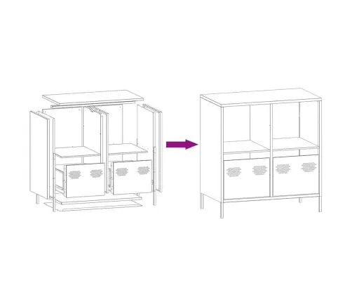 Kumode, Melna, 68X39X73,5 Cm, Auksti Velmēts Tērauds Vidaxl