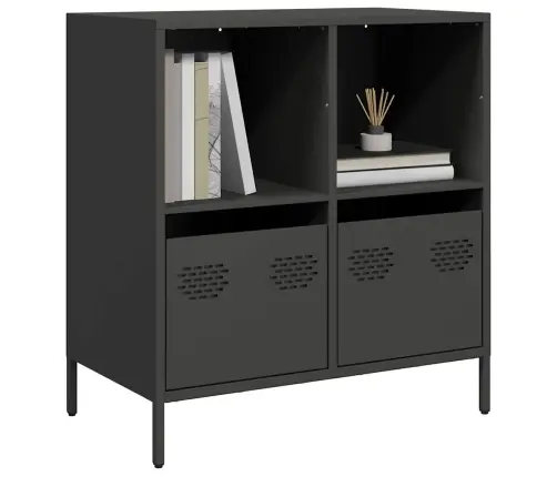 Kumode, Melna, 68X39X73,5 Cm, Auksti Velmēts Tērauds Vidaxl