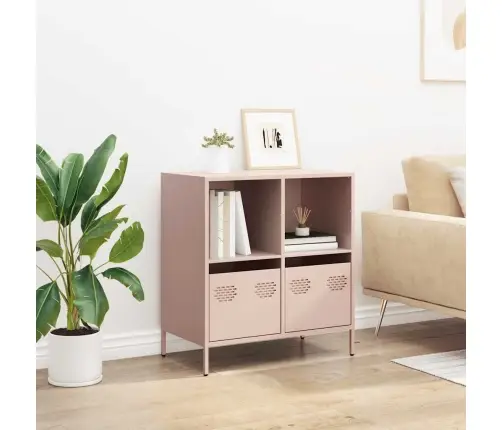Kumode, Rozā, 68X39X73,5 Cm, Auksti Velmēts Tērauds Vidaxl