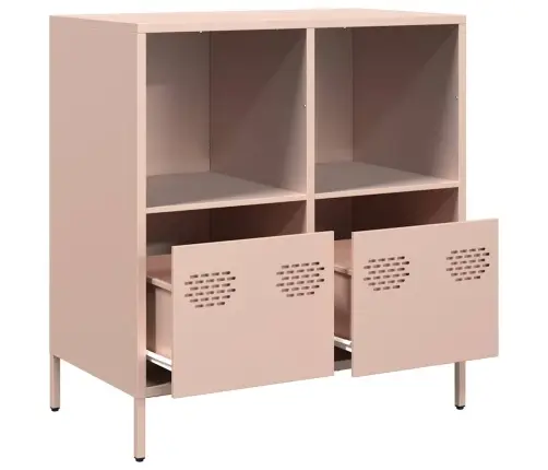 Kumode, Rozā, 68X39X73,5 Cm, Auksti Velmēts Tērauds Vidaxl