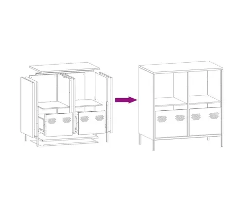 Šoninė Spintelė, Antracito, 68X39X73,5cm Plienas