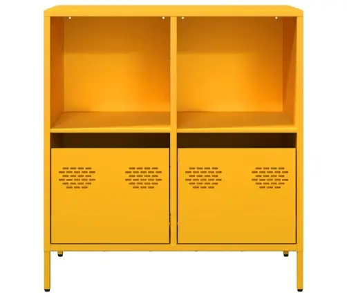 Kumode, Sinepju Dzeltena, 68X39X73,5 Cm, Auksti Velmēts Tērauds Vidaxl