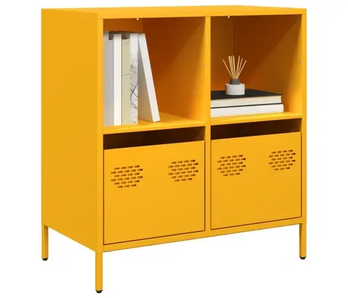 Kumode, Sinepju Dzeltena, 68X39X73,5 Cm, Auksti Velmēts Tērauds Vidaxl