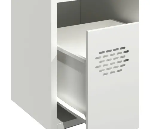 Kumode, Balta, 68X39X73,5 Cm, Auksti Velmēts Tērauds Vidaxl