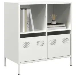 Kumode, Balta, 68X39X73,5 Cm, Auksti Velmēts Tērauds Vidaxl