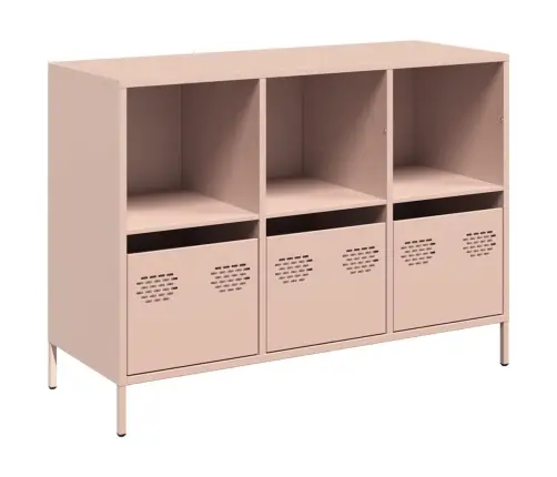 Kumode, Rozā, 101,5X39X73,5 Cm, Auksti Velmēts Tērauds Vidaxl