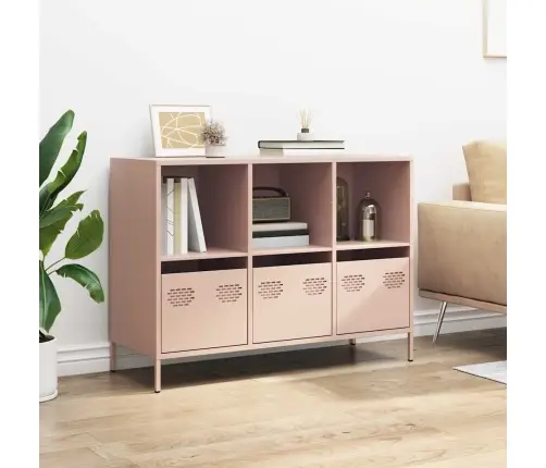 Kumode, Rozā, 101,5X39X73,5 Cm, Auksti Velmēts Tērauds Vidaxl