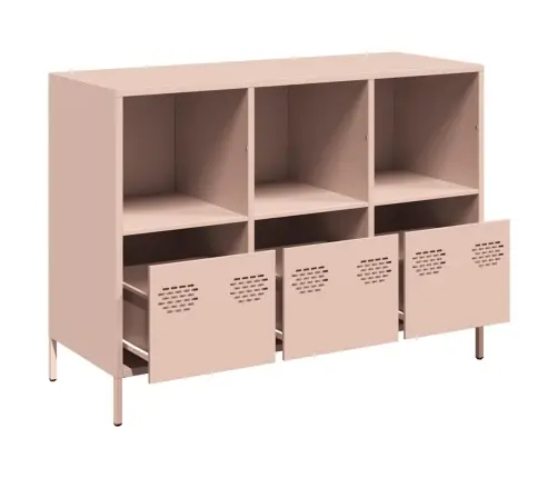 Kumode, Rozā, 101,5X39X73,5 Cm, Auksti Velmēts Tērauds Vidaxl