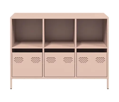 Kumode, Rozā, 101,5X39X73,5 Cm, Auksti Velmēts Tērauds Vidaxl