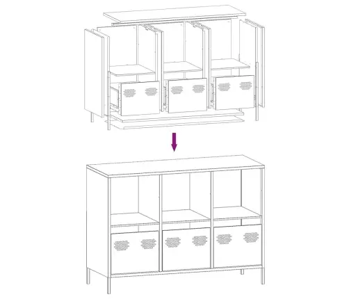 Kumode, Rozā, 101,5X39X73,5 Cm, Auksti Velmēts Tērauds Vidaxl
