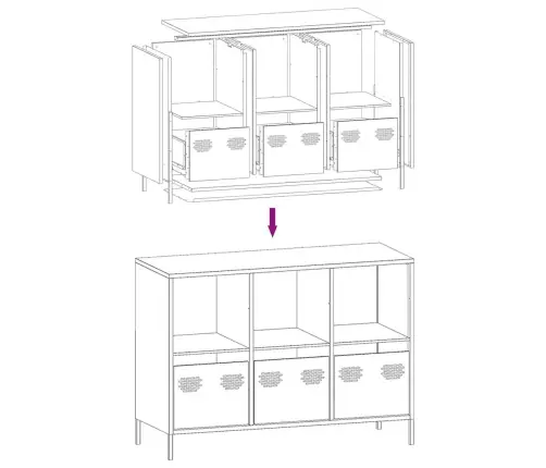 Puhvetkapp Antratsiithall, 101,5X39X73,5cm Külmvaltsitud Teras Puhvetkapp Antratsiithall, 101,5X39X73,5cm Külmvaltsitud Teras