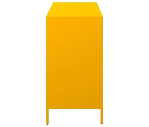Kumode Sinepju Dzeltena 101,5X39X73,5 Cm Auksti Velmēts Tērauds Vidaxl