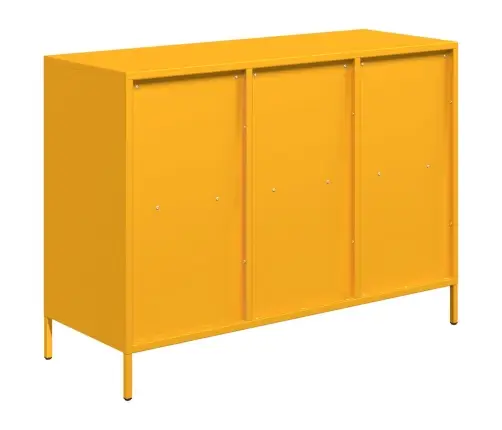 Kumode Sinepju Dzeltena 101,5X39X73,5 Cm Auksti Velmēts Tērauds Vidaxl
