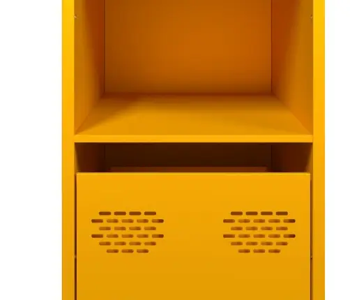 Kumode Sinepju Dzeltena 101,5X39X73,5 Cm Auksti Velmēts Tērauds Vidaxl