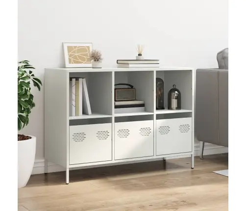 Kumode, Balta, 101,5X39X73,5 Cm, Auksti Velmēts Tērauds Vidaxl