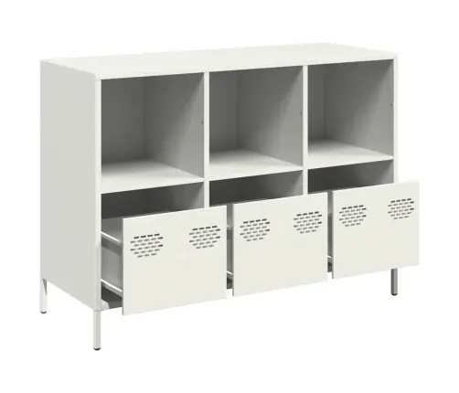 Kumode, Balta, 101,5X39X73,5 Cm, Auksti Velmēts Tērauds Vidaxl