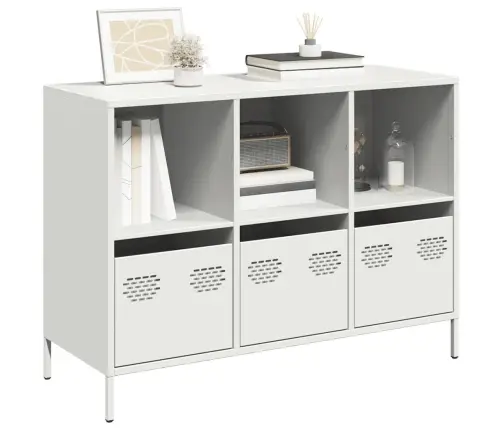 Kumode, Balta, 101,5X39X73,5 Cm, Auksti Velmēts Tērauds Vidaxl