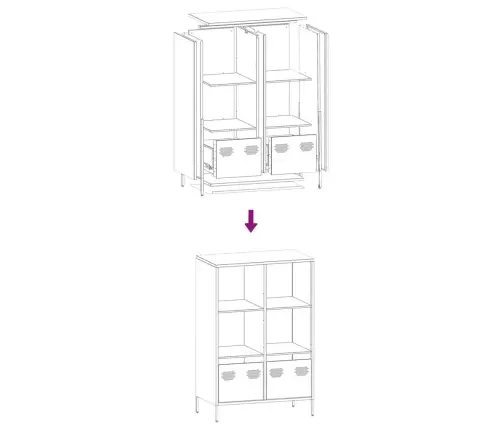 Augstais Skapītis, Pelēks, 68X39X103,5 Cm, Tērauds Vidaxl
