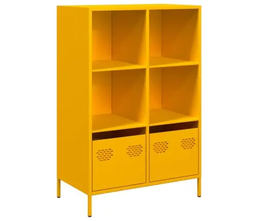 Augstais Skapītis, Sinepju Dzeltens, 68X39X103,5 Cm, Tērauds Vidaxl