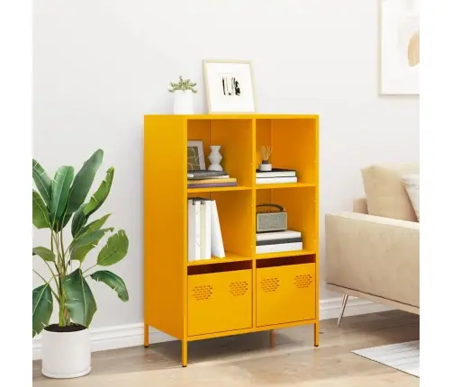 Augstais Skapītis, Sinepju Dzeltens, 68X39X103,5 Cm, Tērauds Vidaxl