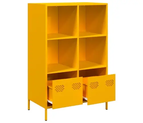 Augstais Skapītis, Sinepju Dzeltens, 68X39X103,5 Cm, Tērauds Vidaxl