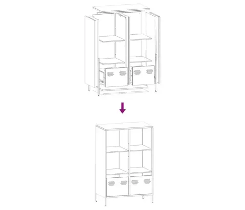 Augstais Skapītis, Sinepju Dzeltens, 68X39X103,5 Cm, Tērauds Vidaxl