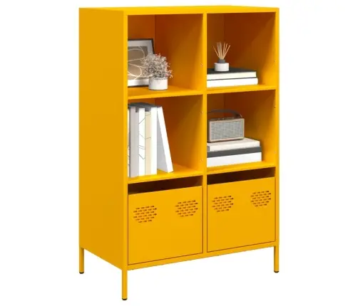 Augstais Skapītis, Sinepju Dzeltens, 68X39X103,5 Cm, Tērauds Vidaxl