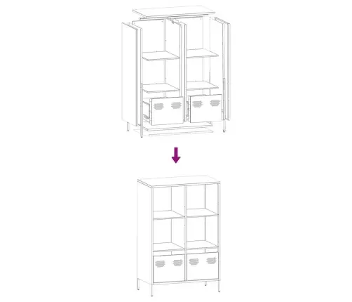 Komoda, Baltos Spalvos, 68X39X103,5cm Plienas
