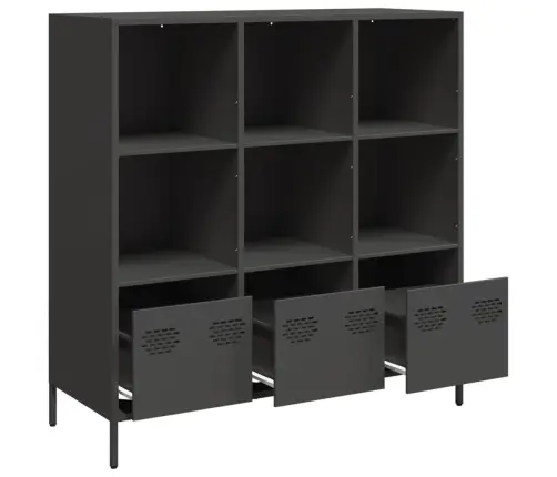Komoda, Juodos Spalvos, 101,5X39X103,5cm Plienas Komoda, Juodos Spalvos, 101,5X39X103,5cm Plienas