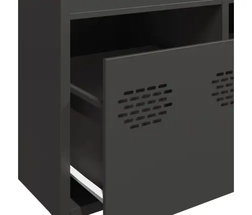 Komoda, Juodos Spalvos, 101,5X39X103,5cm Plienas Komoda, Juodos Spalvos, 101,5X39X103,5cm Plienas