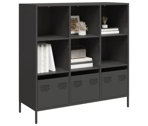 Komoda, Juodos Spalvos, 101,5X39X103,5cm Plienas Komoda, Juodos Spalvos, 101,5X39X103,5cm Plienas