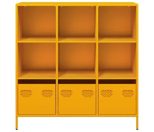 Augstais Skapītis, Sinepju Dzeltens, 101,5X39X103,5 Cm, Tērauds Vidaxl