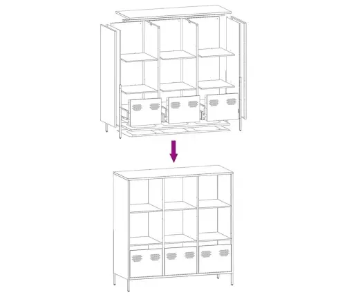 Augstais Skapītis, Balts, 101,5X39X103,5 Cm, Tērauds Vidaxl
