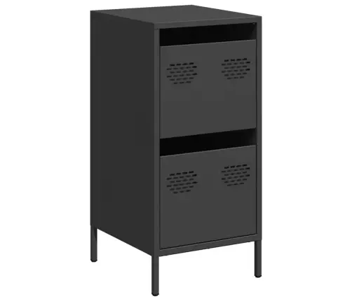 Kumode, Melna, 35X39X73,5 Cm, Auksti Velmēts Tērauds Vidaxl