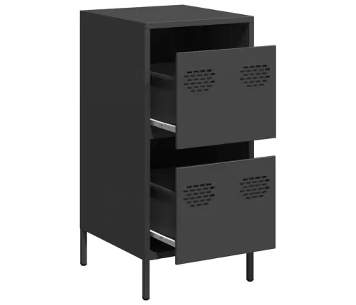 Kumode, Melna, 35X39X73,5 Cm, Auksti Velmēts Tērauds Vidaxl