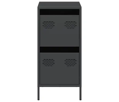 Kumode, Melna, 35X39X73,5 Cm, Auksti Velmēts Tērauds Vidaxl