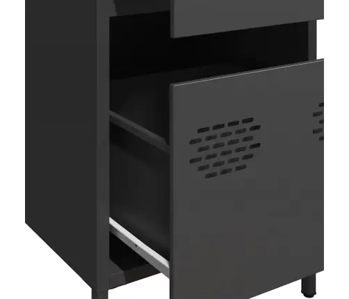 Kumode, Melna, 35X39X73,5 Cm, Auksti Velmēts Tērauds Vidaxl