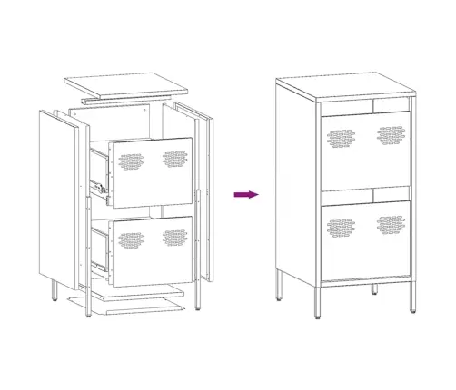 Kumode, Antracītpelēka, 35X39X73,5 Cm, Auksti Velmēts Tērauds Vidaxl
