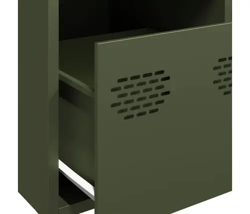 Augstais Skapītis, Olīvu Zaļš, 39X35X103,5 Cm, Tērauds Vidaxl
