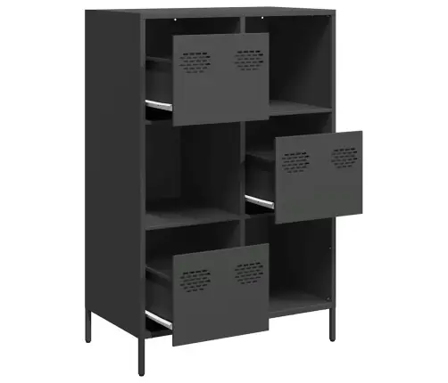 Augstais Skapītis, Melns, 68X39X103,5 Cm, Tērauds Vidaxl Augstais Skapītis, Melns, 68X39X103,5 Cm, Tērauds Vidaxl