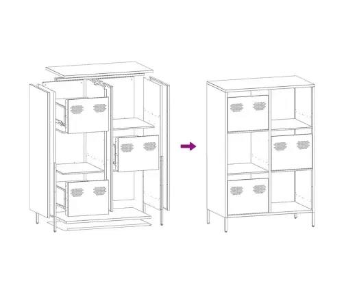 Augstais Skapītis, Pelēks, 68X39X103,5 Cm, Tērauds Vidaxl