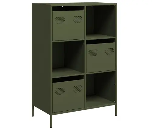 Augstais Skapītis, Olīvu Zaļš, 68X39X103,5 Cm, Tērauds Vidaxl