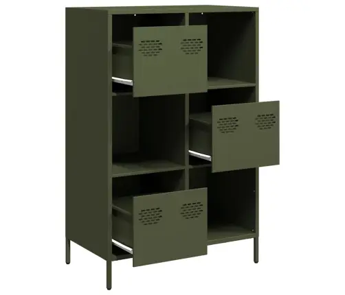 Augstais Skapītis, Olīvu Zaļš, 68X39X103,5 Cm, Tērauds Vidaxl