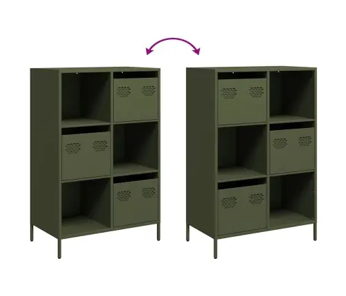 Augstais Skapītis, Olīvu Zaļš, 68X39X103,5 Cm, Tērauds Vidaxl