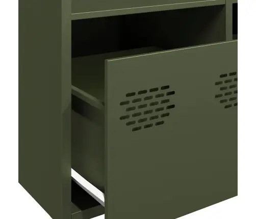 Augstais Skapītis, Olīvu Zaļš, 68X39X103,5 Cm, Tērauds Vidaxl