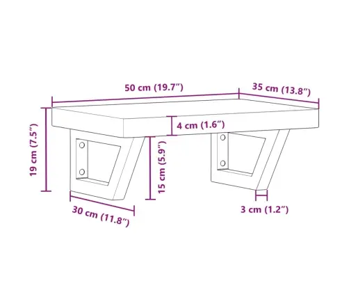 Izlietnes Plaukts, Stiprināms Pie Sienas, Tērauds, Dižskābardis Vidaxl