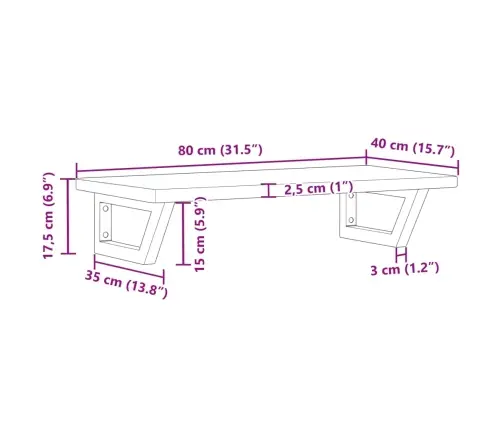 Izlietnes Plaukts, Stiprināms Pie Sienas, Tērauds, Ozola Koks Vidaxl