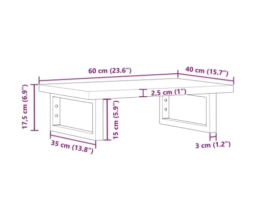 Izlietnes Plaukts, Stiprināms Pie Sienas, Tērauds, Ozola Koks Vidaxl