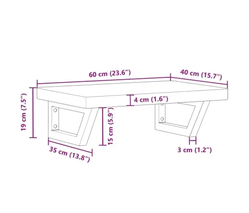 Izlietnes Plaukts, Stiprināms Pie Sienas, Tērauds, Dižskābardis Vidaxl