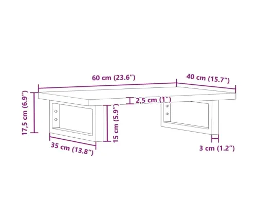 Izlietnes Plaukts, Stiprināms Pie Sienas, Tērauds, Dižskābardis Vidaxl